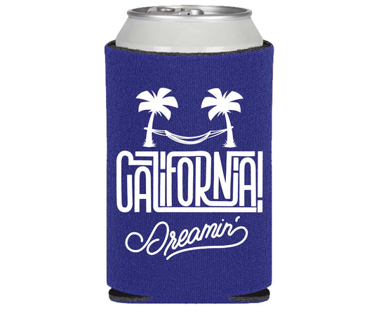 California Dreamin'  - Blue Can Cooler Koozie 2 - Pack - Mister Snarky's