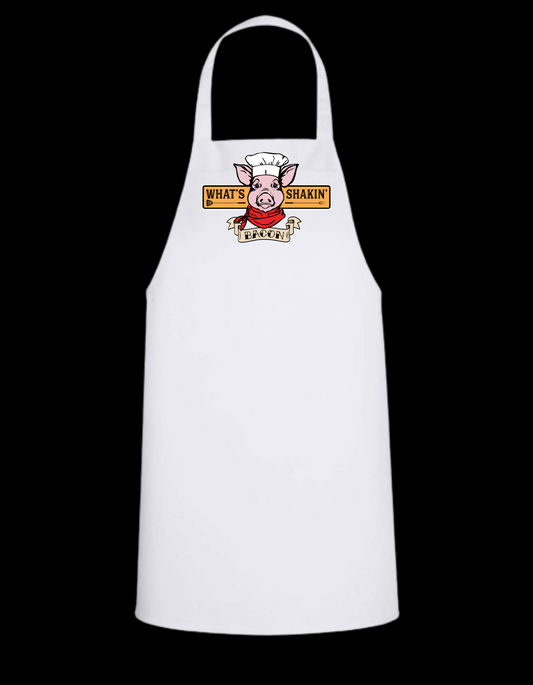 What's Shakin' Bacon - White Apron with Color design Great Gift - Mister Snarky's