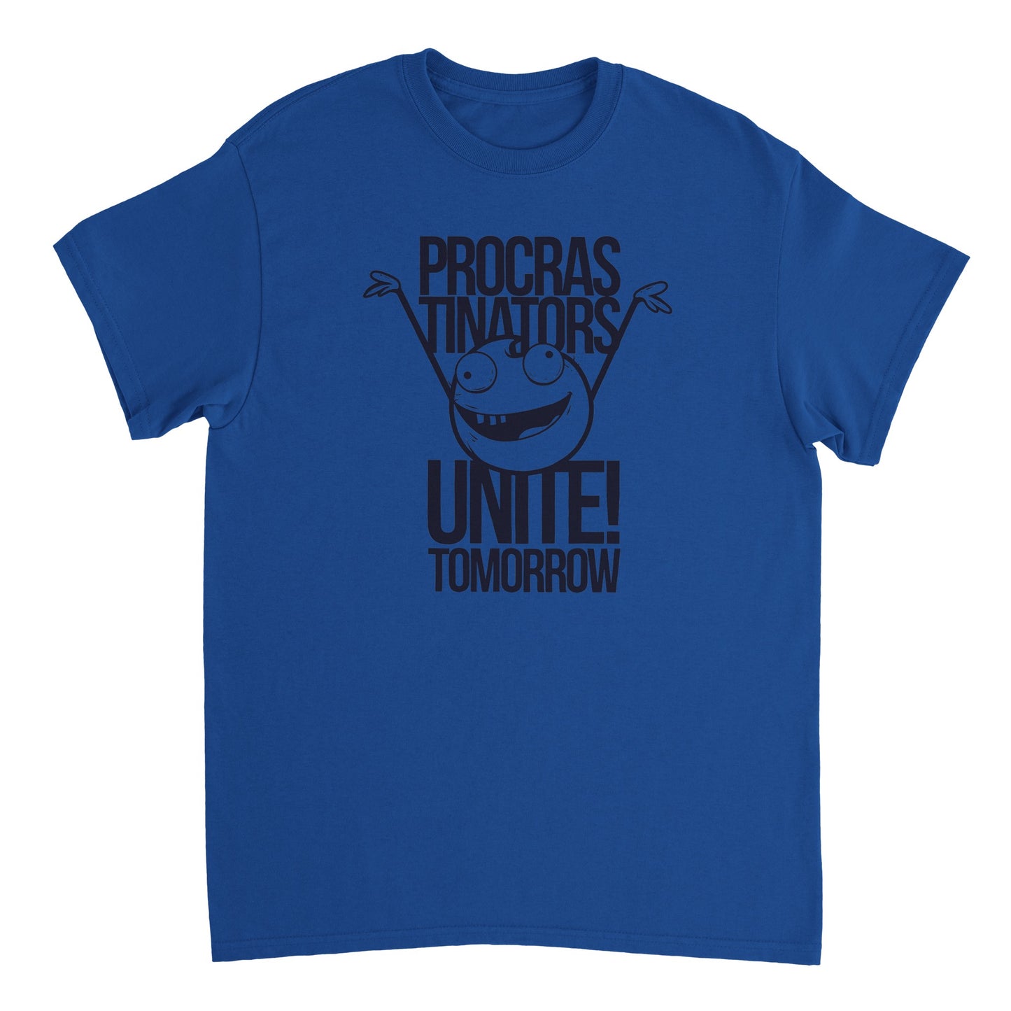 a blue t - shirt with the words procras triverts united tomorrow