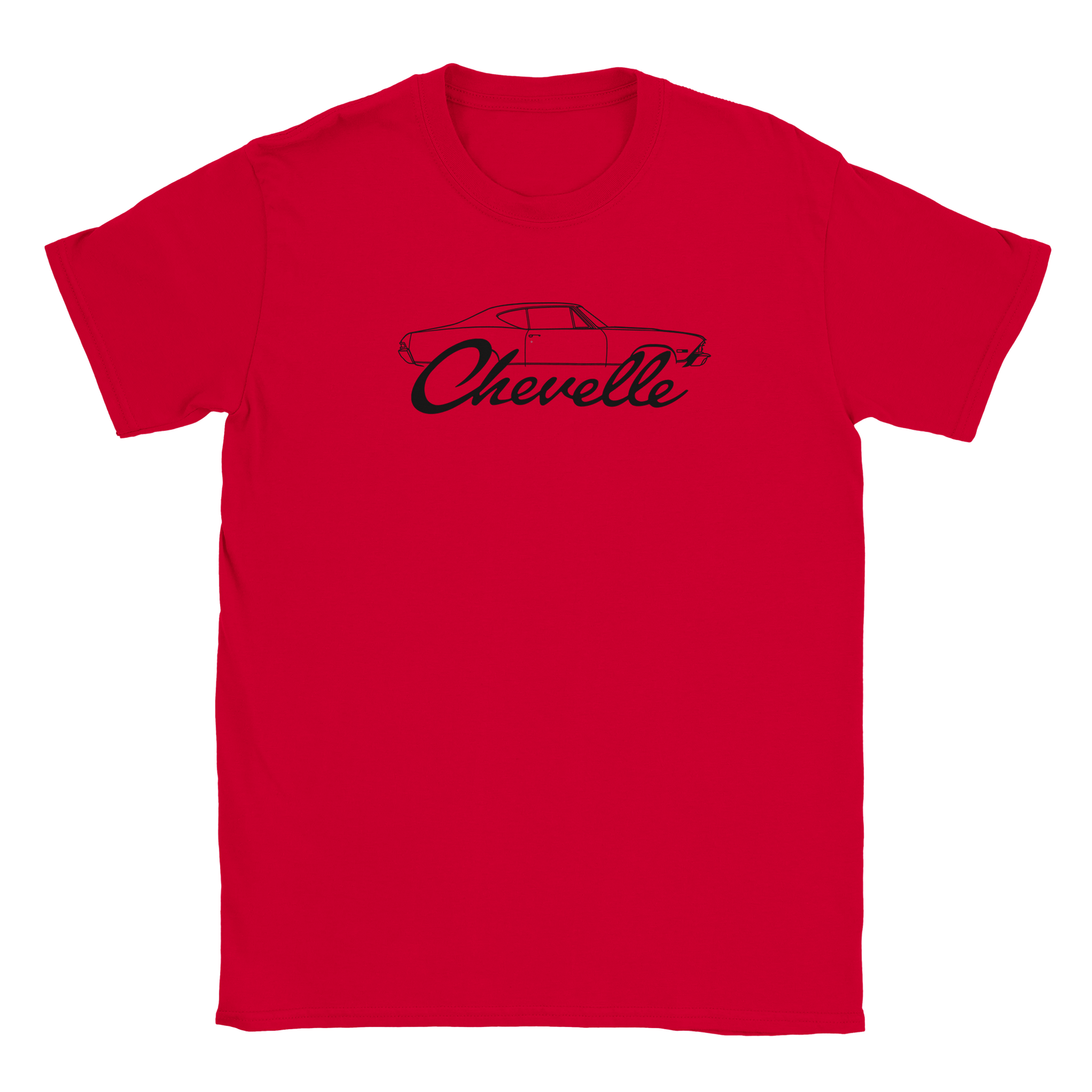 a red t - shirt with the word chevelle on it