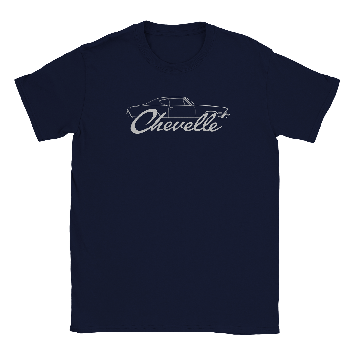 a blue chevrolet t - shirt with the word chevrolet on it