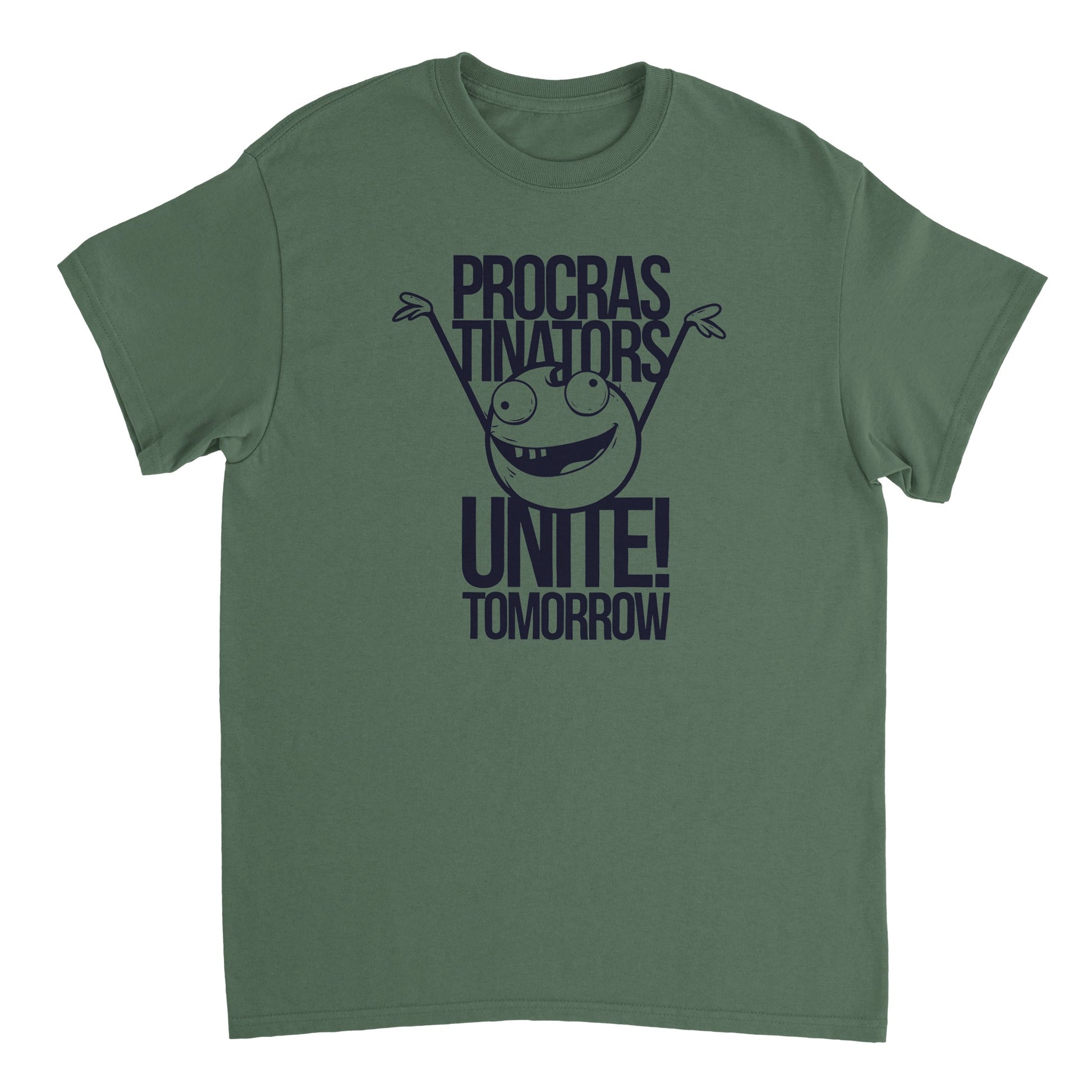 a green t - shirt with the words procras tinyators, united tomorrow
