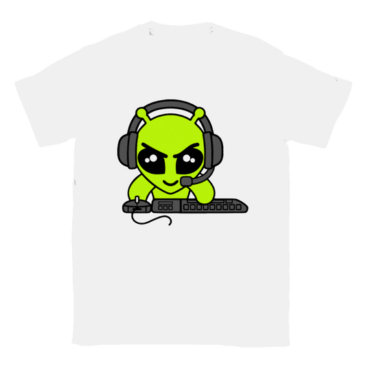 Alien Gamer - Classic Unisex Crewneck T-shirt - Mister Snarky's