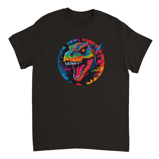 Neon Dinosaur T-Shirt - Heavyweight Cotton, Classic Fit, 100% Cotton - Mister Snarky's