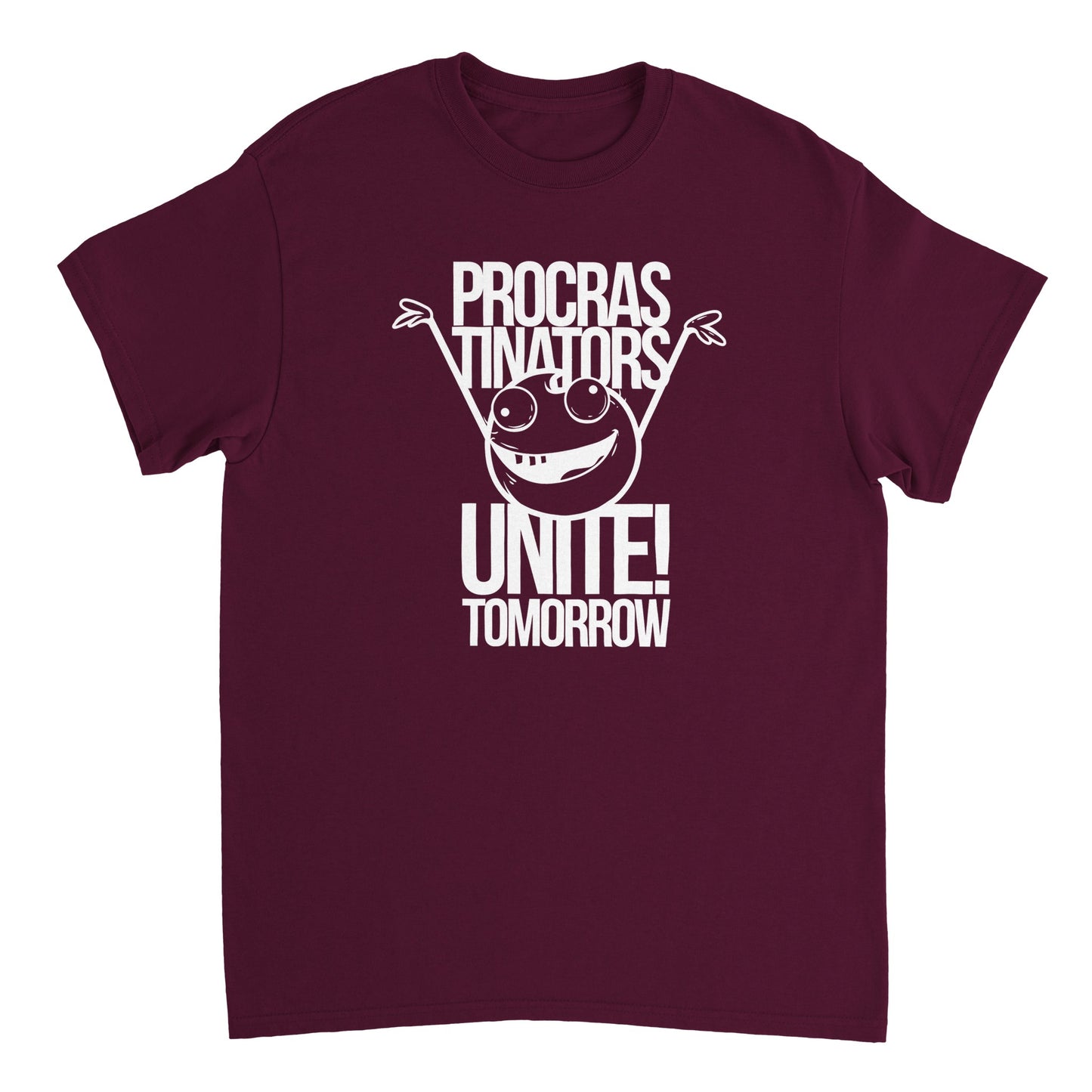 a maroon t - shirt with the words, progas triverts united tomorrow