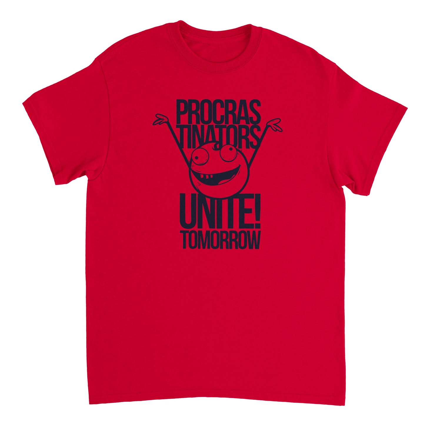 a red t - shirt with the words procras twatters united tomorrow