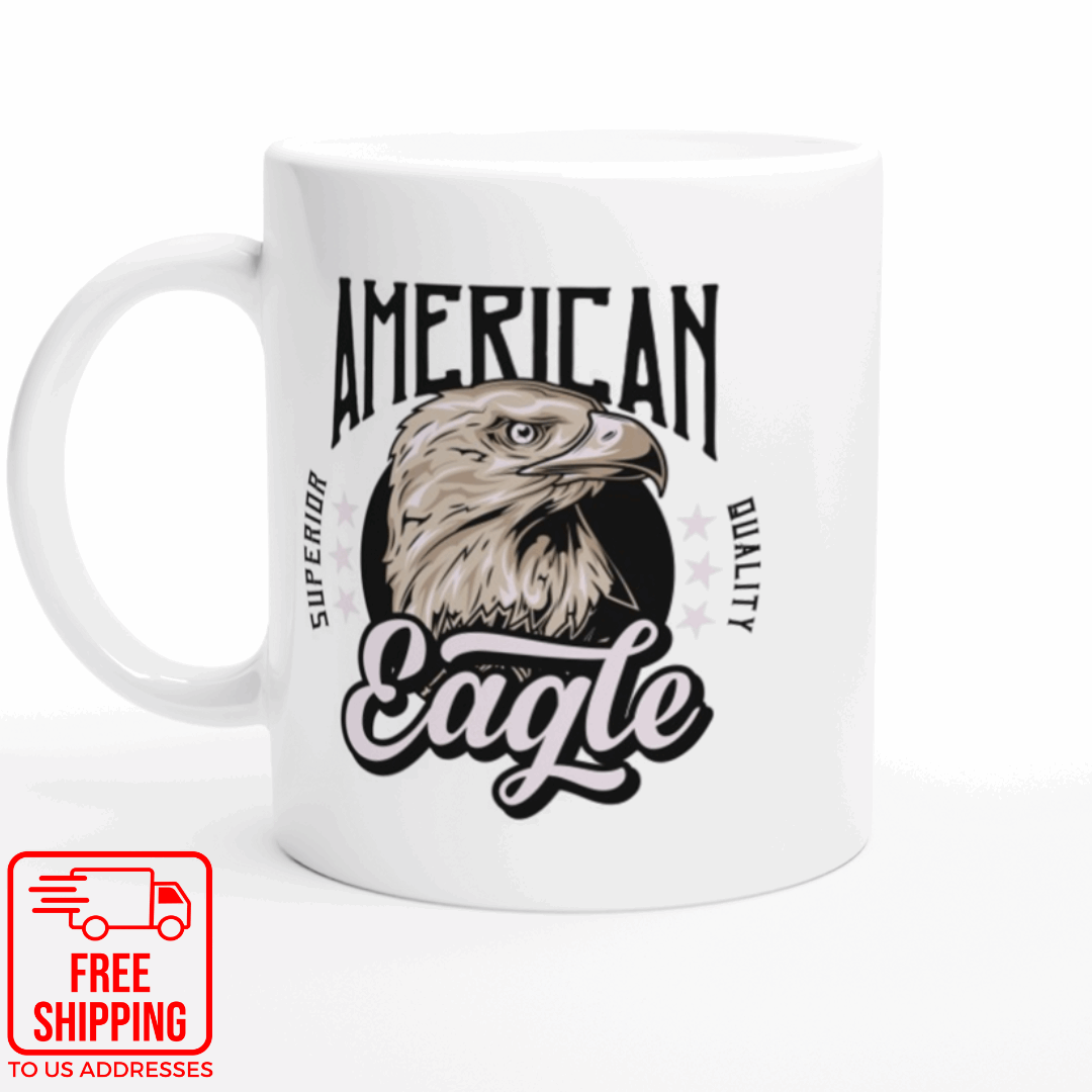 American Eagle - White 11oz Ceramic Mug - Mister Snarky's