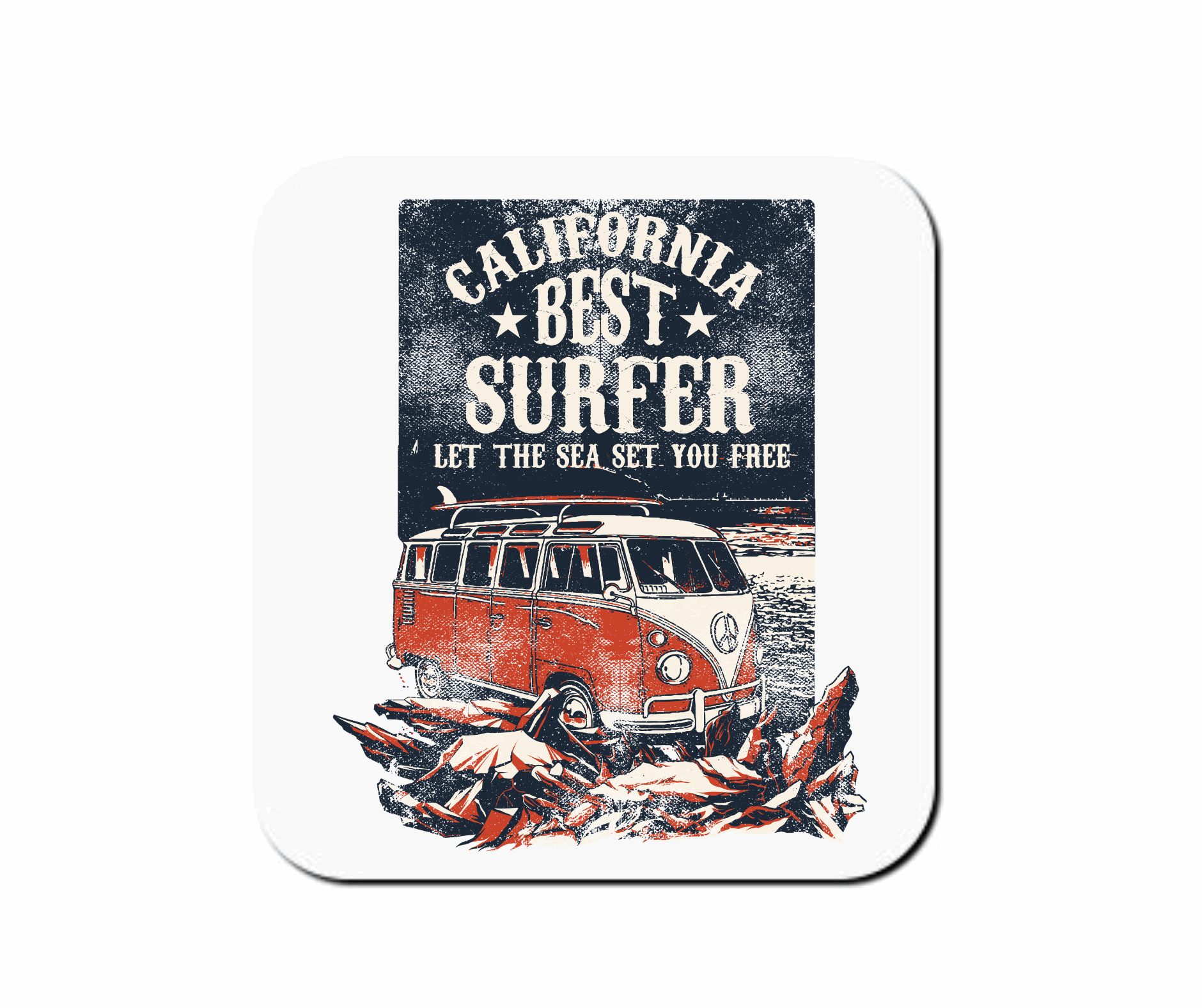 California Best Surfer - Set of 4 Coasters - Mister Snarky's