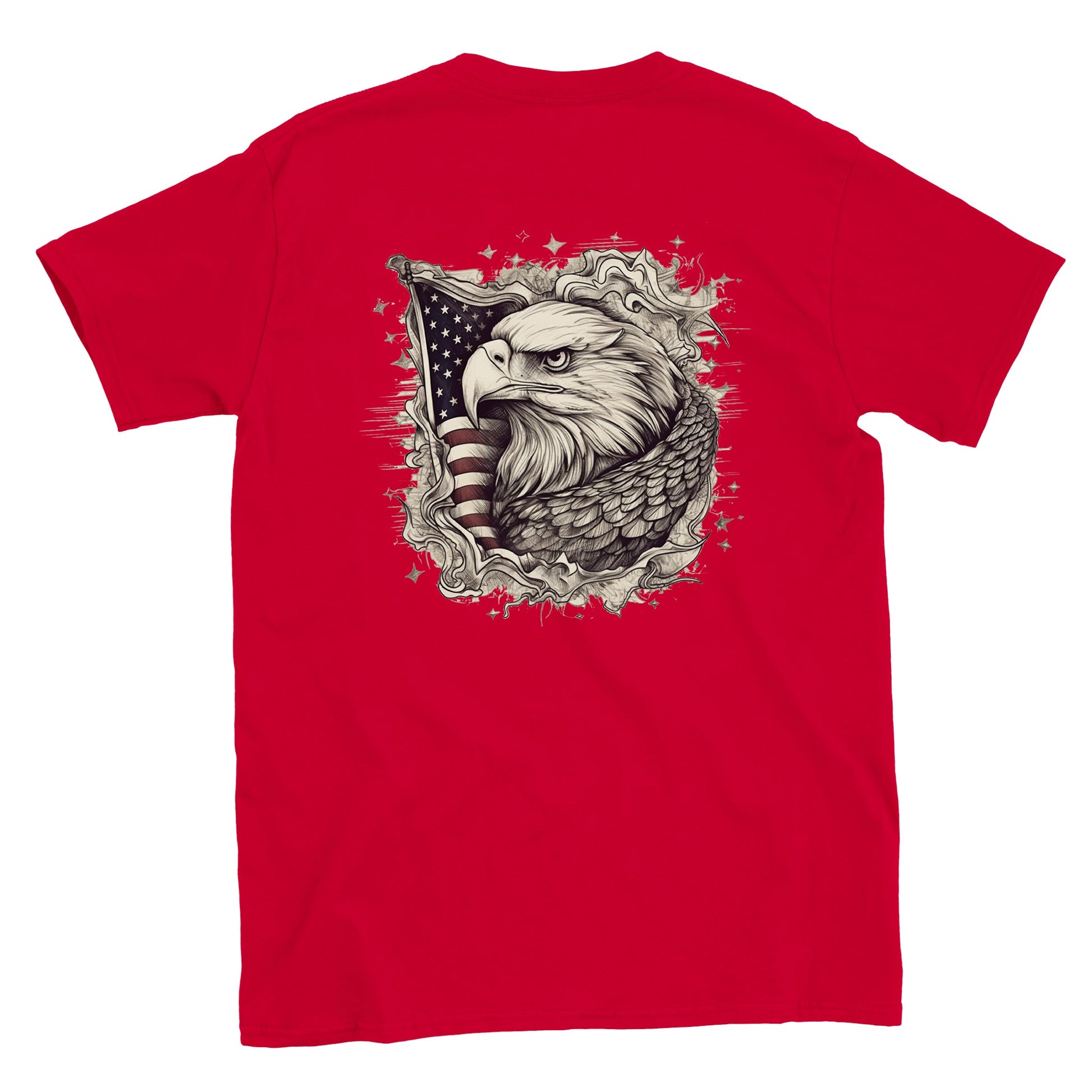 Patriotic Bald Eagle -  Crewneck T-Shirt - Mister Snarky's