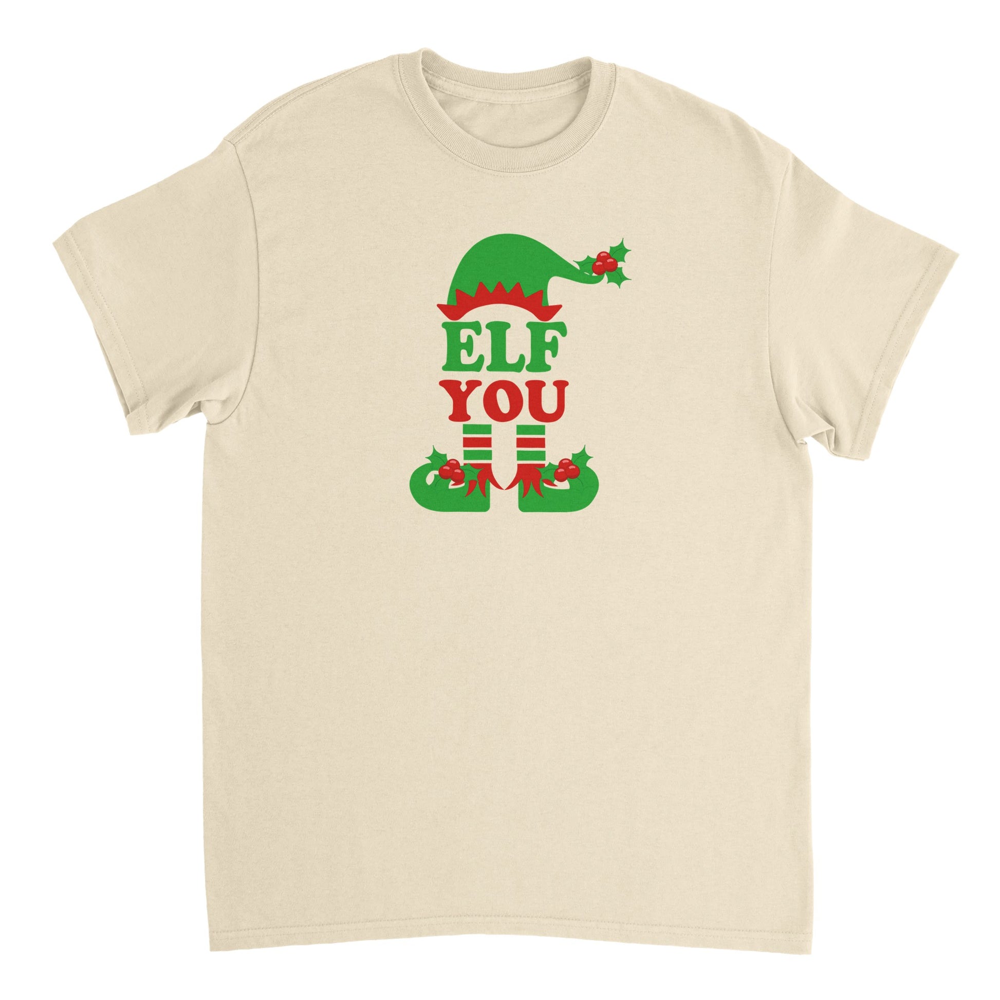 a t - shirt with an elf's hat on it