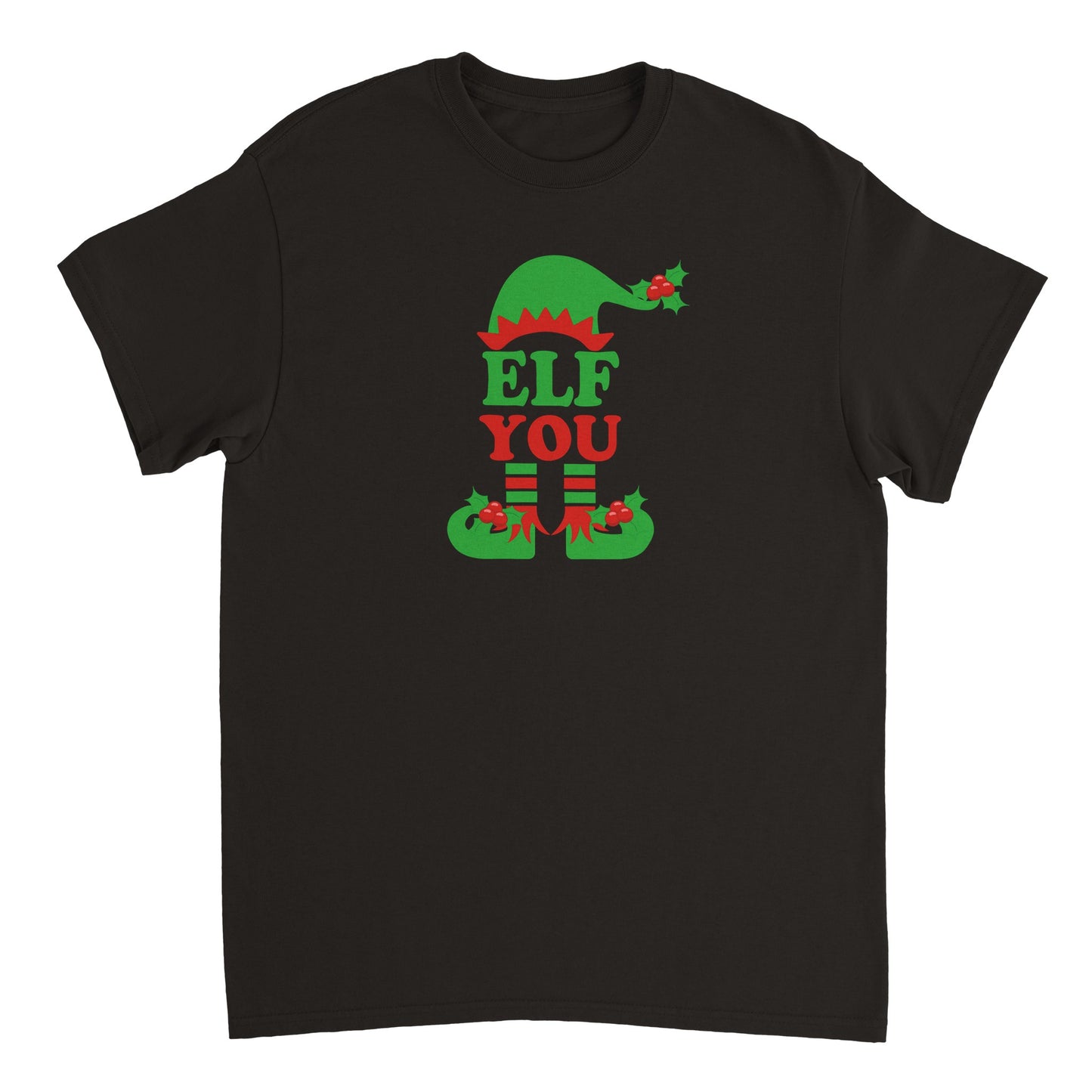a black t - shirt with the words elf you on it