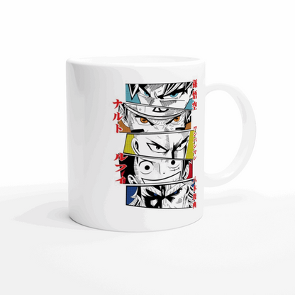Anime Hero Eyes - White 11oz Ceramic Mug - Mister Snarky's