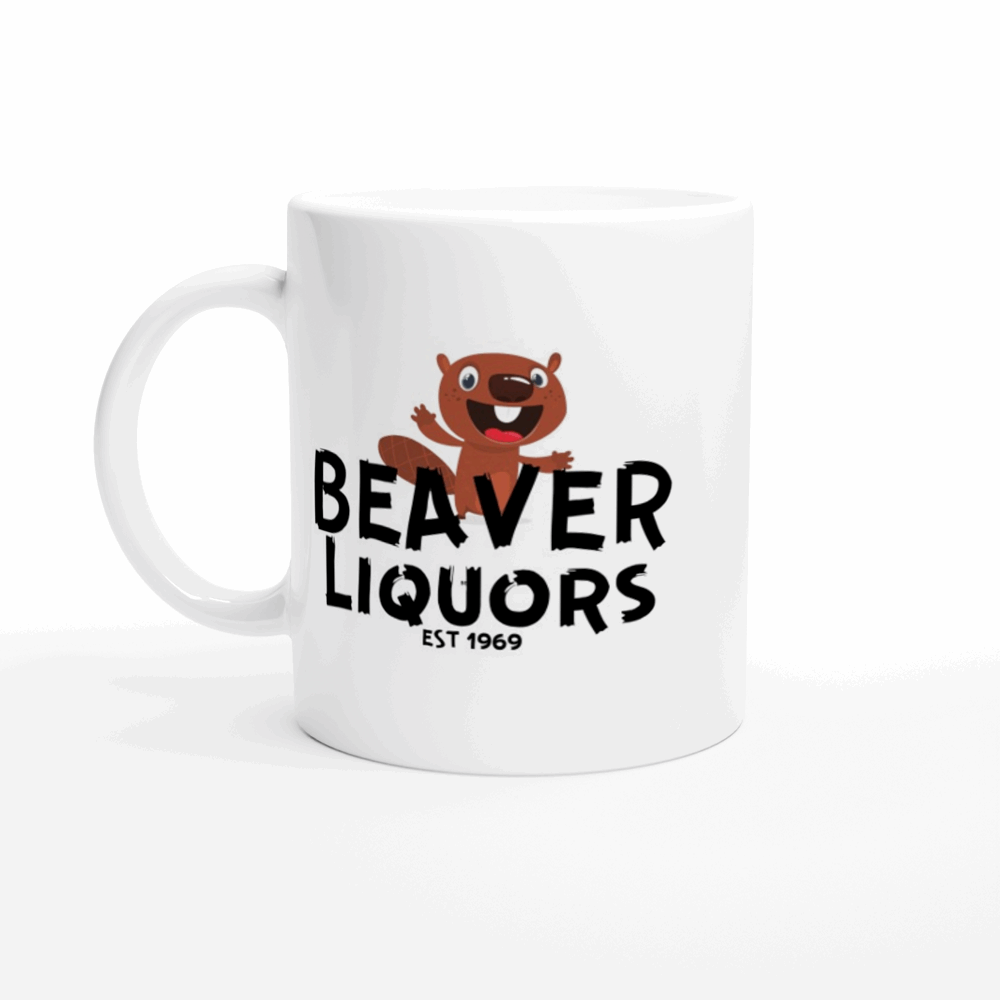 Beaver Liquors - White 11oz Ceramic Mug - Mister Snarky's
