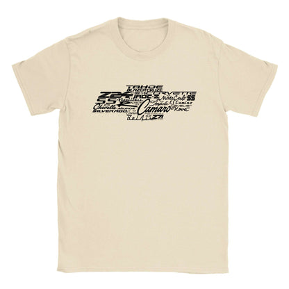 All Chevy Names Bow Tie - Silverado Tahoe Camaro Corvette Crewneck T-shirt - Mister Snarky's