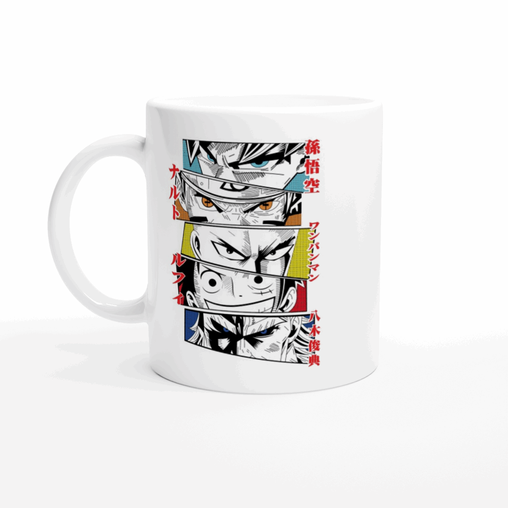Anime Hero Eyes - White 11oz Ceramic Mug - Mister Snarky's
