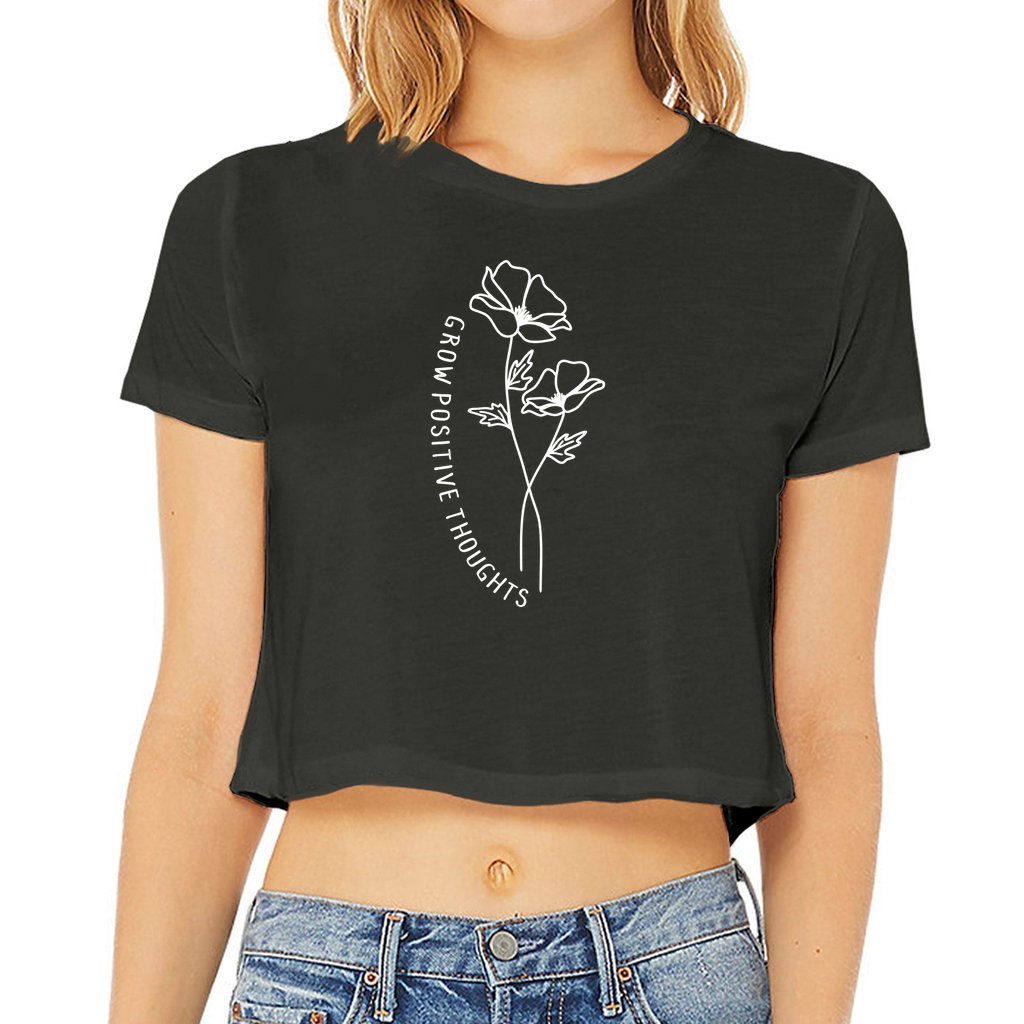 Grow Positive Thoughts - Women’s Flowy Cropped Tee - Mister Snarky's