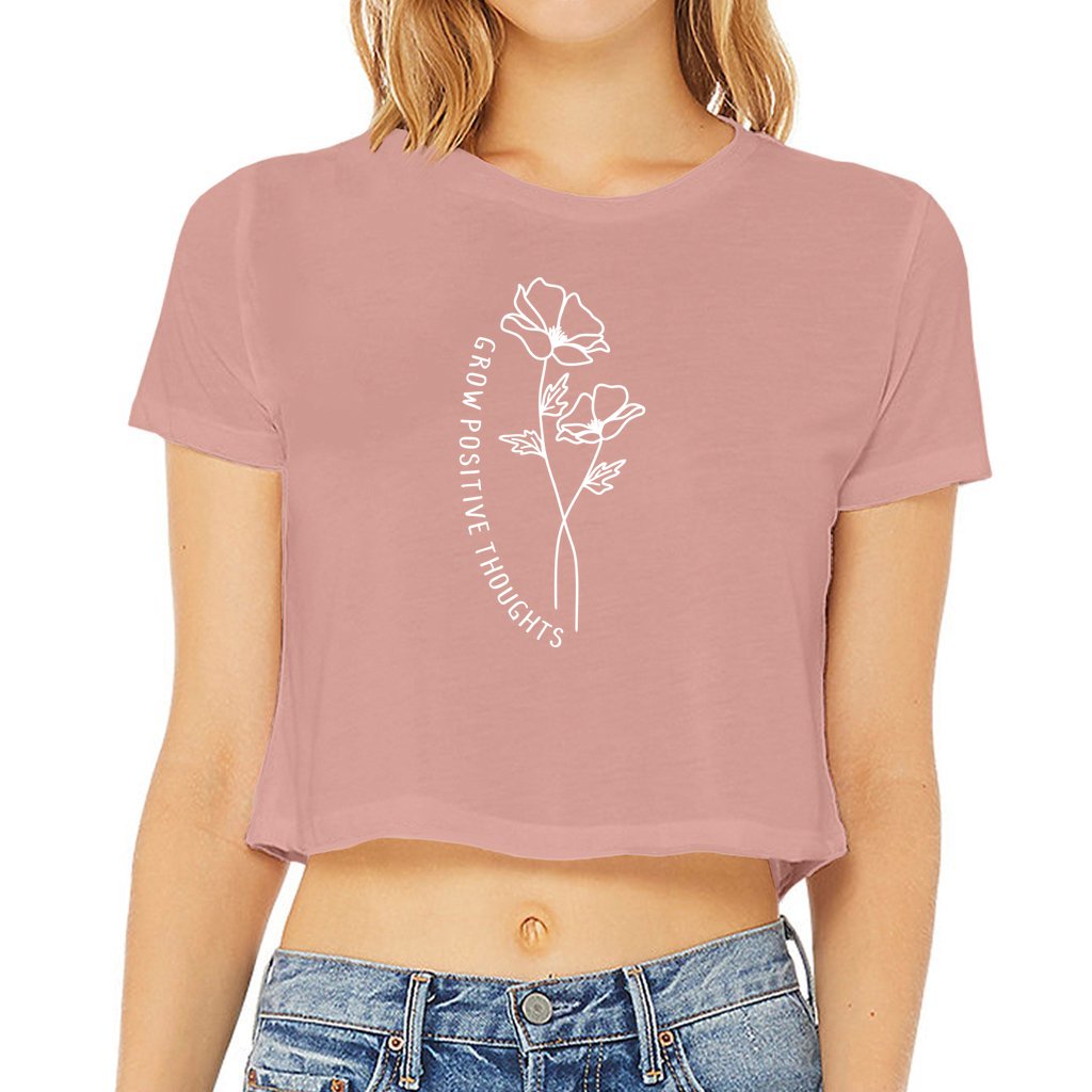 Grow Positive Thoughts - Women’s Flowy Cropped Tee - Mister Snarky's