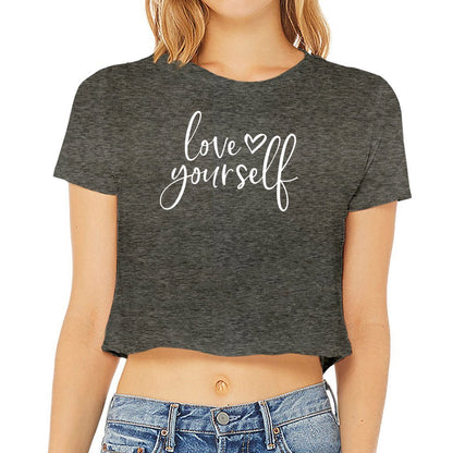Love Yourself - Women’s Flowy Cropped Tee - Mister Snarky's