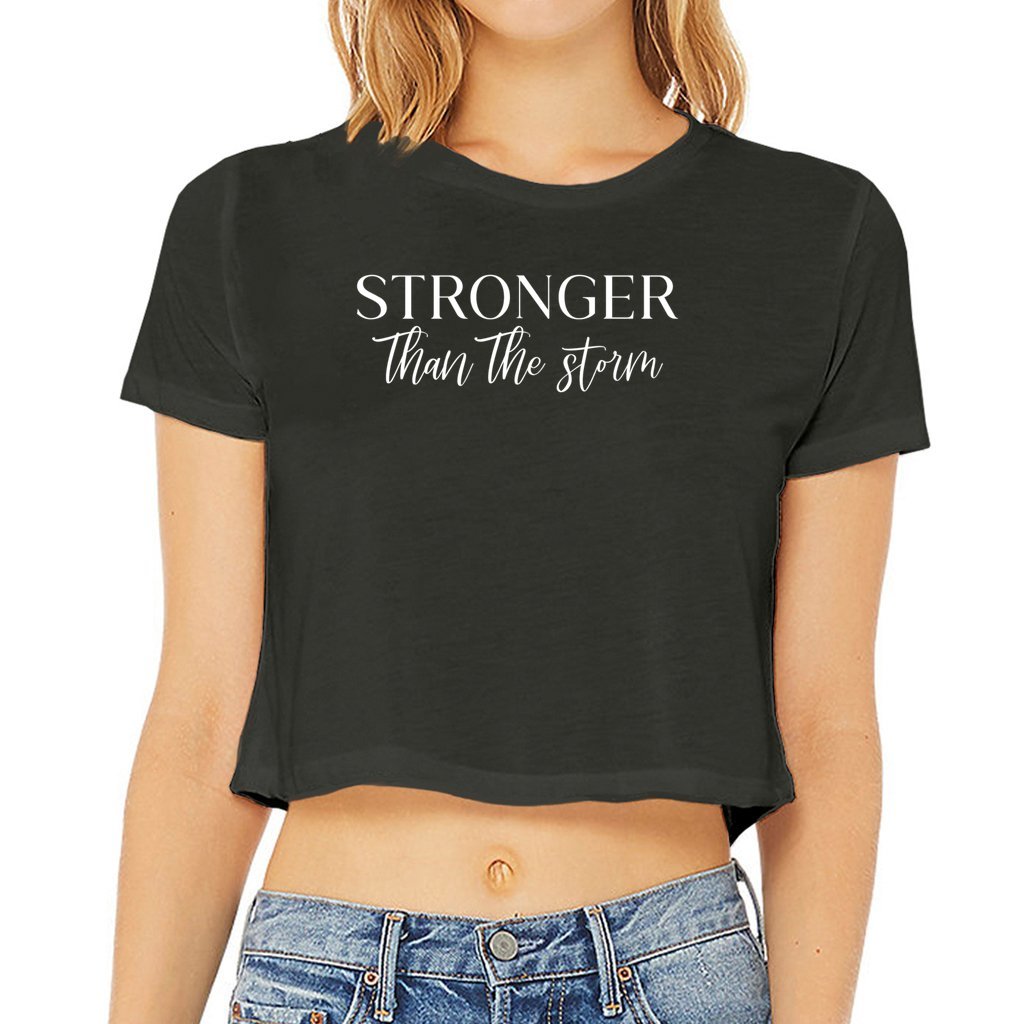 Stronger Than The Storm - Women’s Flowy Cropped Tee - Mister Snarky's