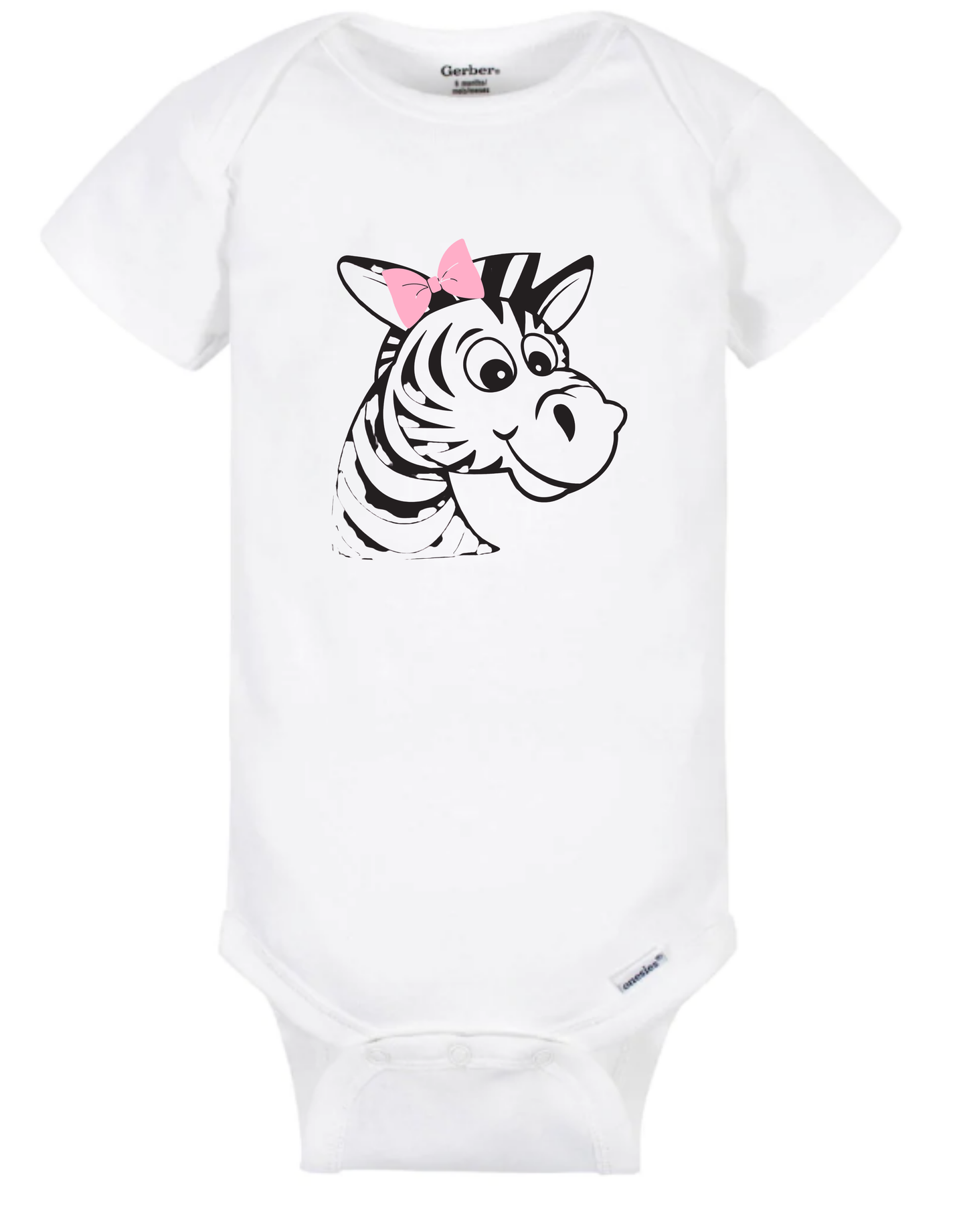 Zebra with Pink Bow Onesie - Mister Snarky's