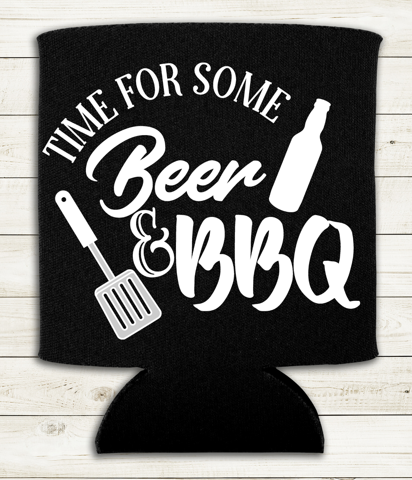 Time for some Beer & BBQ - Can Cooler Koozie - Mister Snarky's