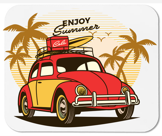 Enjoy Summer Vintage Beetle - Mouse Pad - Mister Snarky's