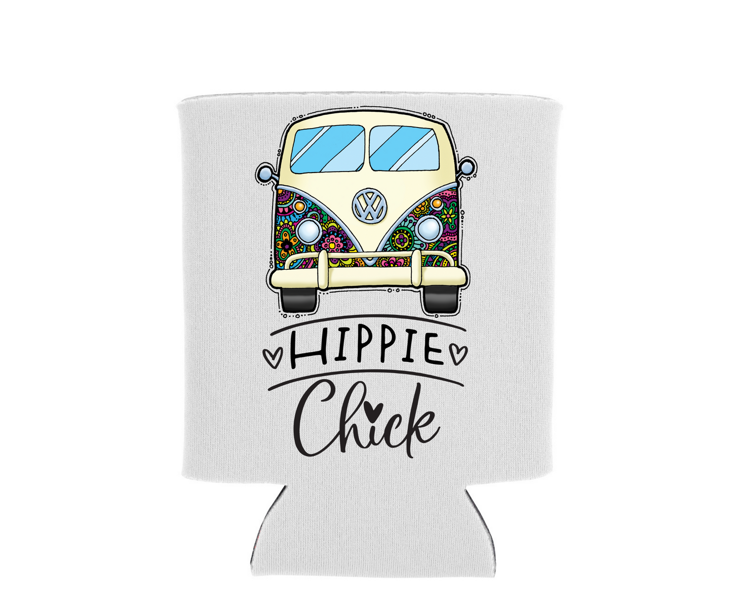 Hippie Chick - Split Window Bus Can Cooler Koozie - Mister Snarky's