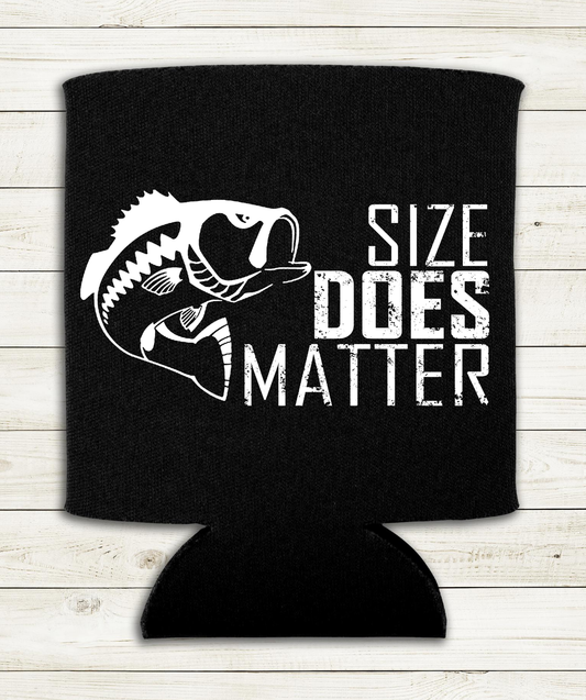 Size Does Matter - Fishing - Can Cooler Koozie - Mister Snarky's