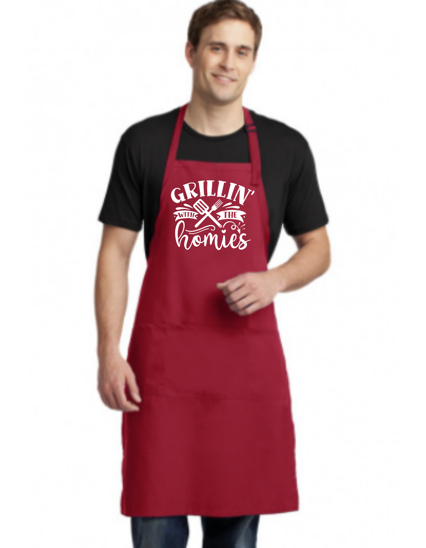 Grillin' With My Homies Apron - Great Gift - Commercial Grade - Mister Snarky's