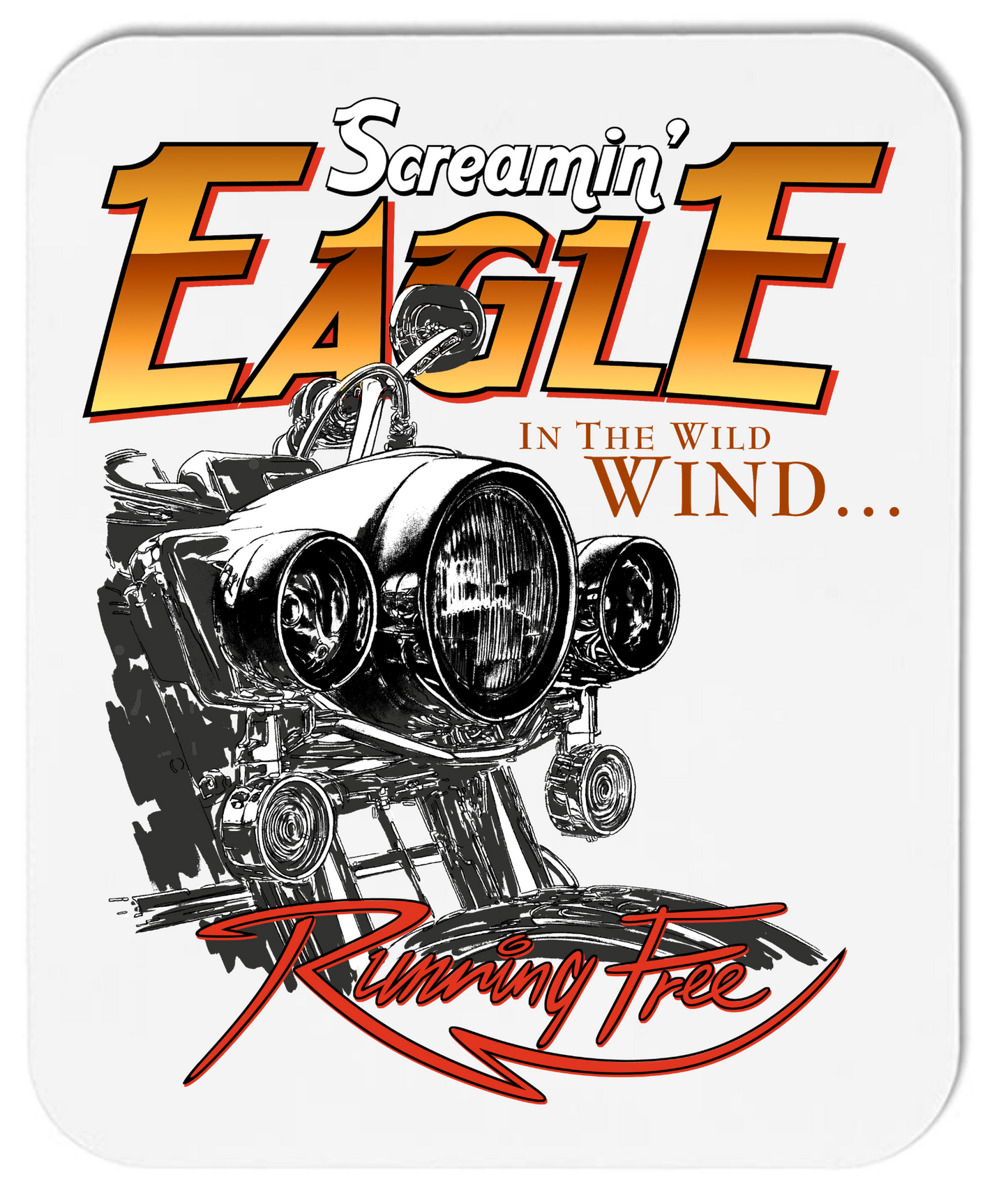 Screamin' Eagle Motorcycle - Mouse Pad - Mister Snarky's