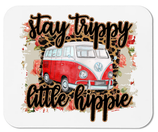 Stay Trippy Little Hippie - Split Window Bus - Mouse Pad - Mister Snarky's