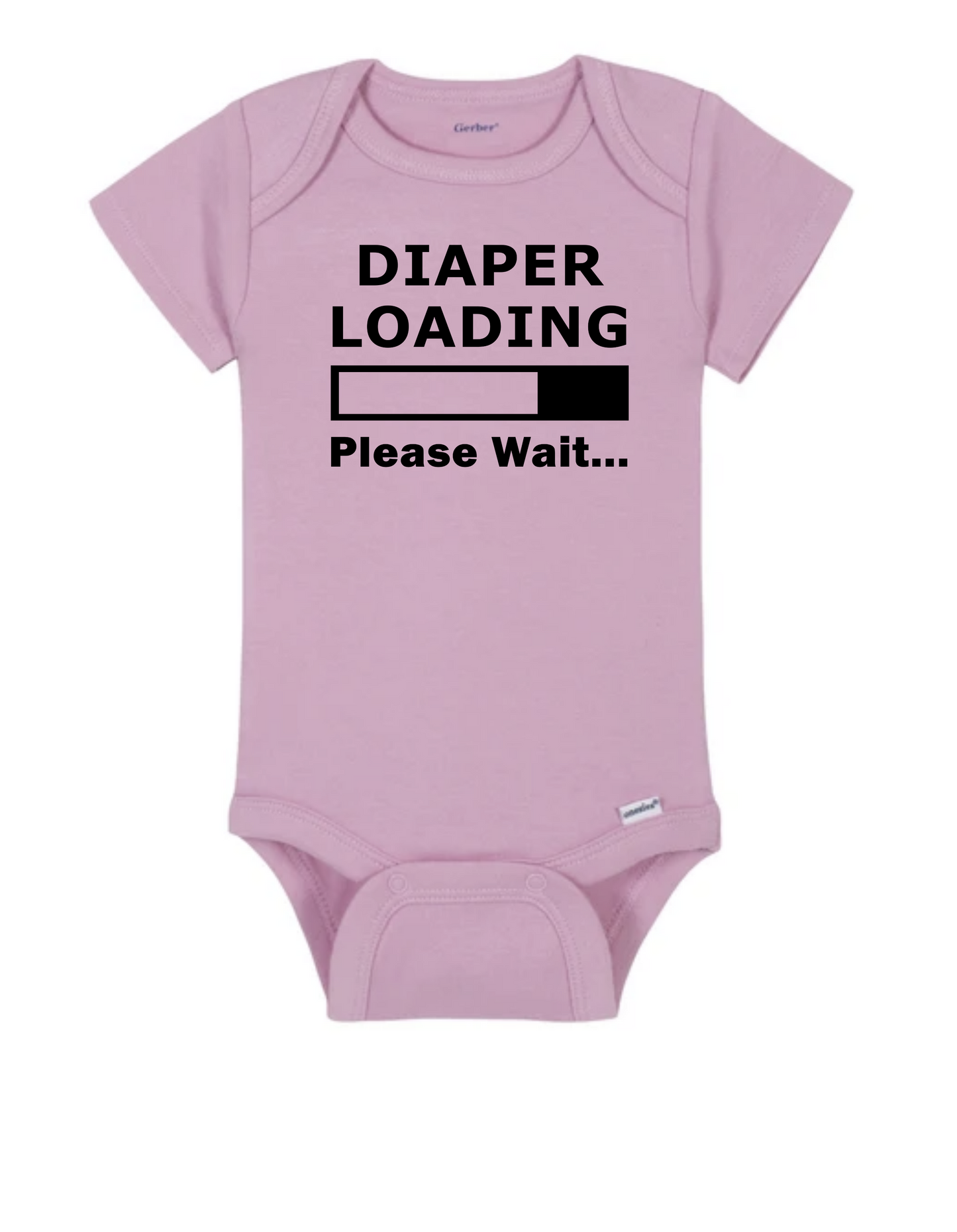 Diaper Loading, Please Wait - Onesie White, Pink, or Blue - Mister Snarky's