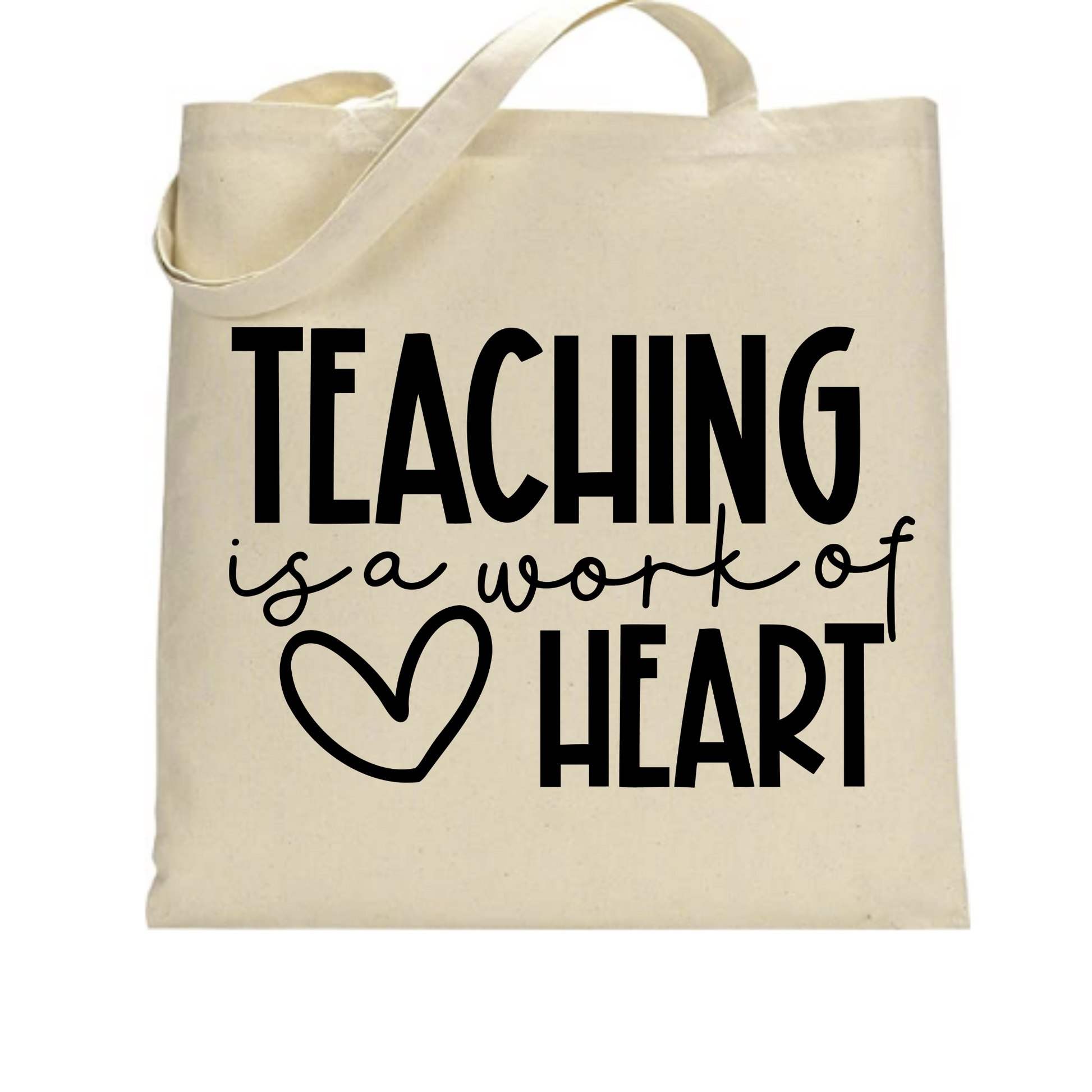 Teaching is a Work of Heart Tote Bag Great Teacher Gift - Mister Snarky's