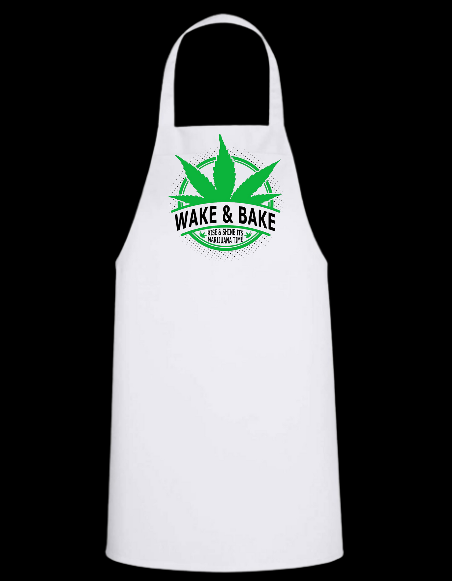 Wake and Bake - 420- White Baking Apron - Mister Snarky's