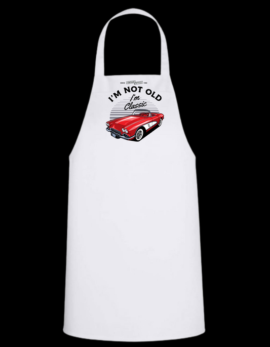 I'm Not Old, I'm Classic - Corvette - White Apron with Color design Great Gift - Mister Snarky's