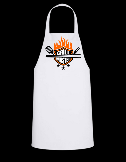 Grill Master - White Apron with Color design Great Gift - Mister Snarky's