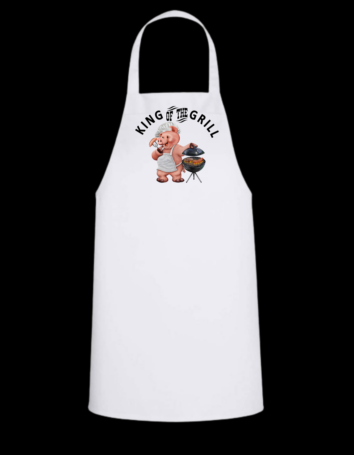 King of the Grill - White Apron with Color design - Mister Snarky's