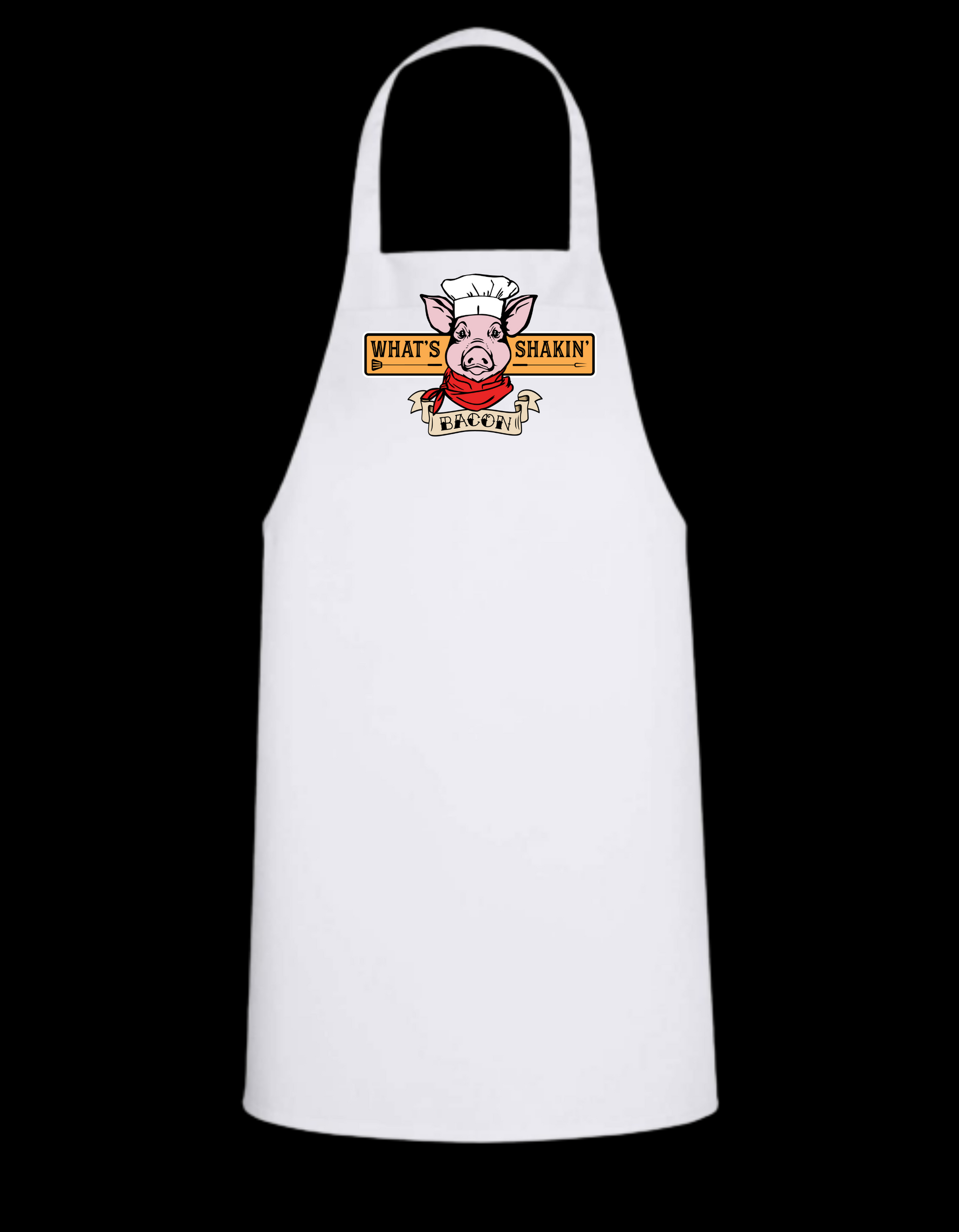 What's Shakin' Bacon - White Apron with Color design Great Gift - Mister Snarky's