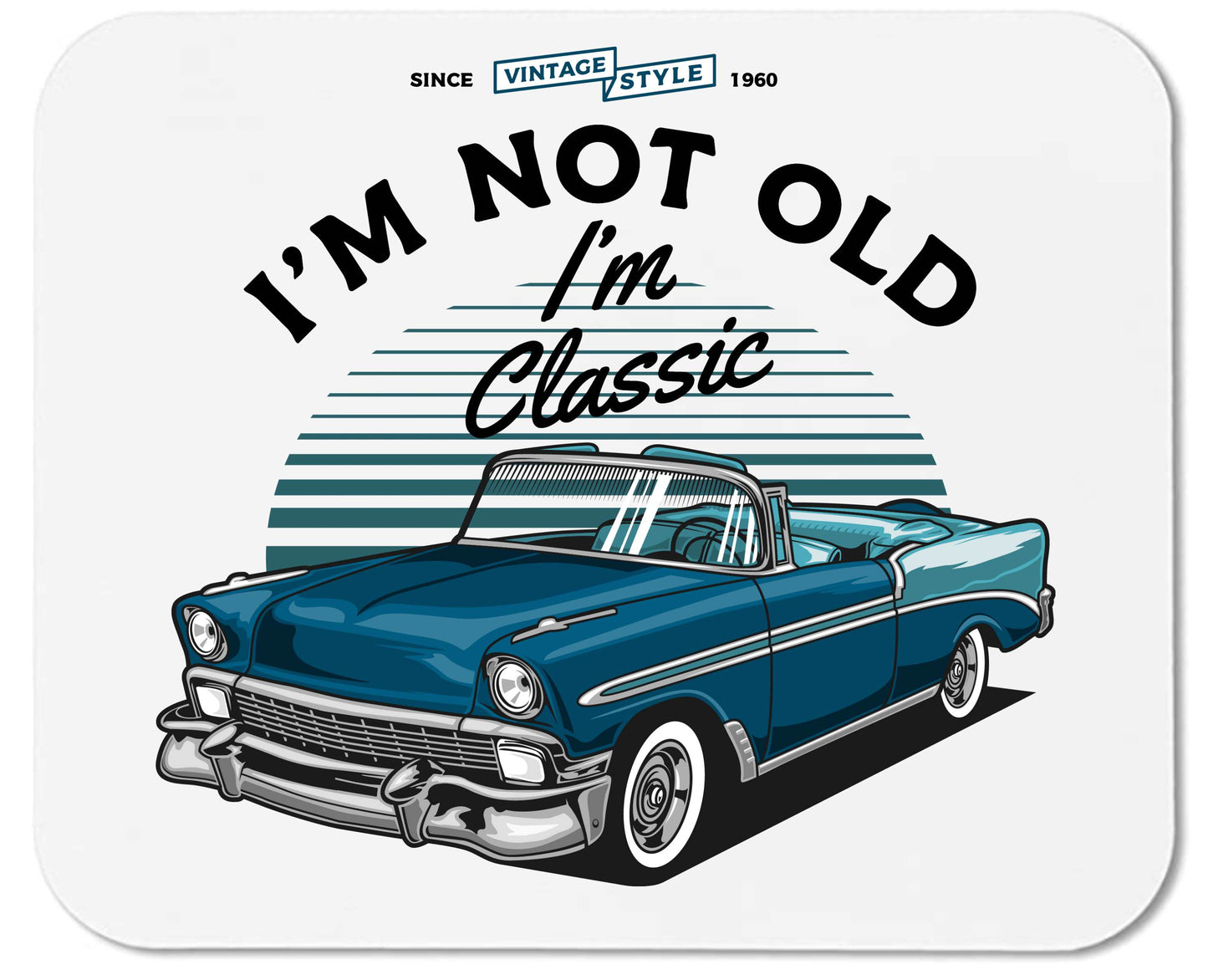 56 Chevy Bel Aire Convertible -  Mouse Pad - 2 Sizes! - Mister Snarky's