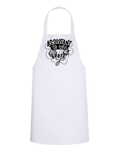 Assistant to the Baker - White Apron with Black design Great Gift - Mister Snarky's