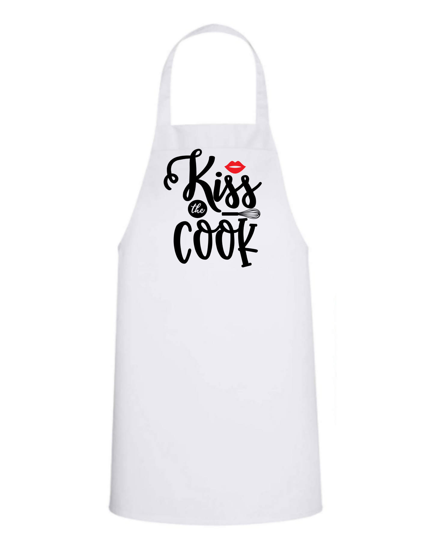 Kiss the Cook - White Apron with Color design Great Gift - Mister Snarky's