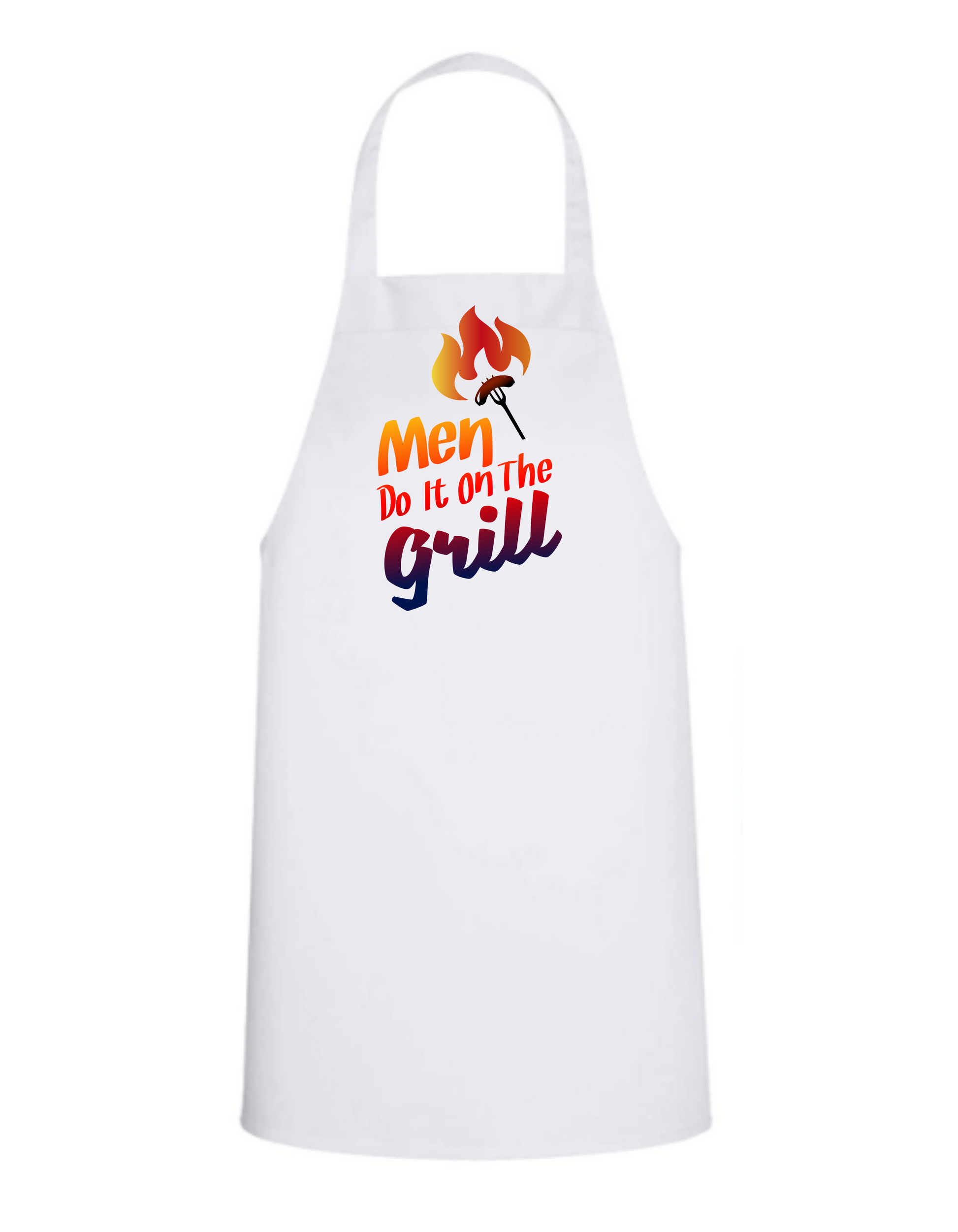 Men Do It on the Grill- White Apron with Color design Great Gift - Mister Snarky's