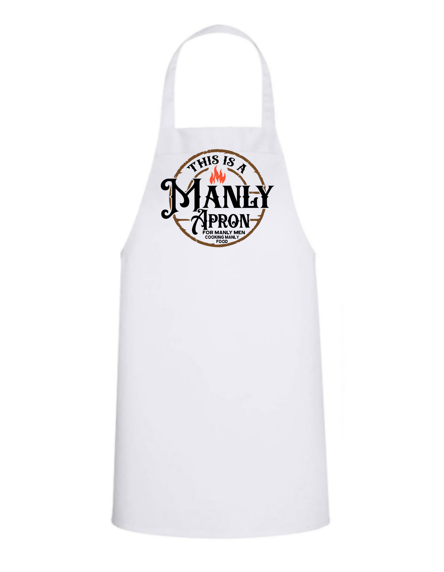 Manly Apron- White Apron with Color design Great Gift - Mister Snarky's