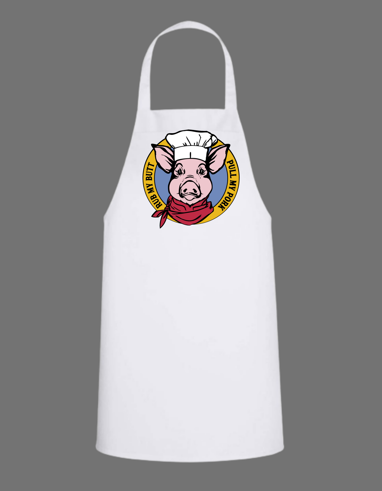 Dirty Pig - I Like My Butt Rubbed, My Pork Pulled - White Apron with Color design Great Gift - Mister Snarky's