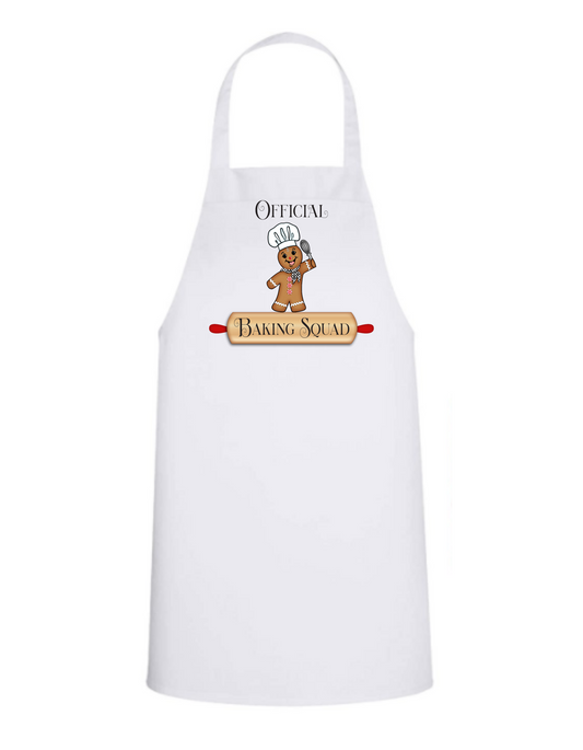 Official Baking Squad- White Apron with Color design Great Gift - Mister Snarky's