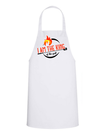 I Am the King of the Grill - White Apron with Color design Great Gift - Mister Snarky's