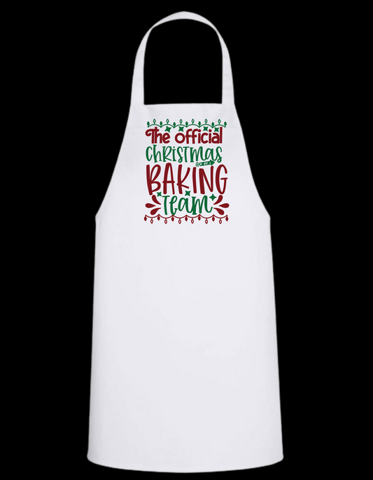 Official Christmas Baking Team - White Baking Apron - Mister Snarky's