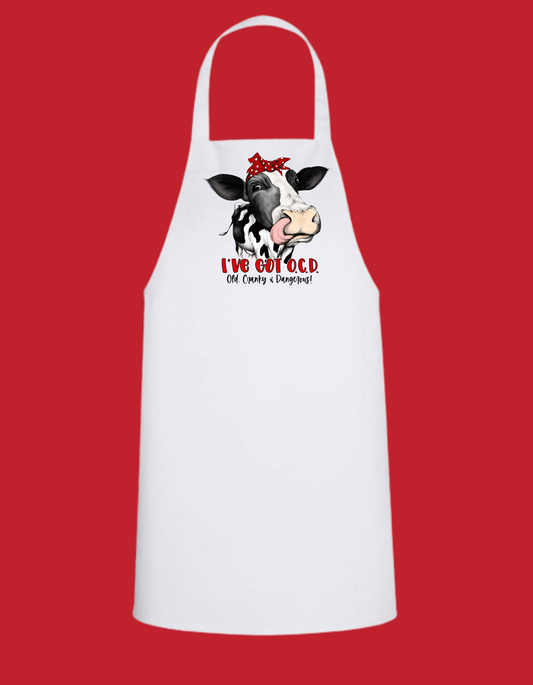 I Have OCD - Old, Cranky, and Dangerous - White Apron - Mister Snarky's