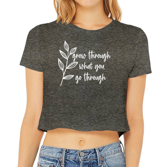 Grow Through What You Go Through - Women’s Flowy Cropped Tee - Mister Snarky's