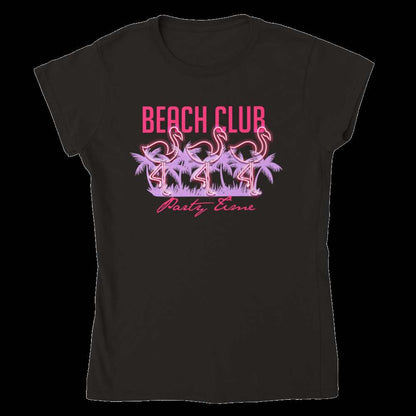 Beach Club - Party Time - Flamingo - Womens Crewneck T-shirt - Mister Snarky's